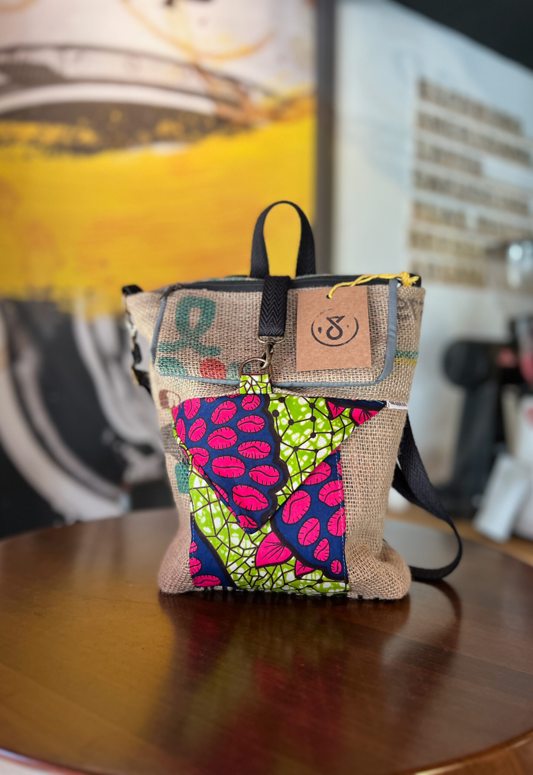 Mochila rosa/verde